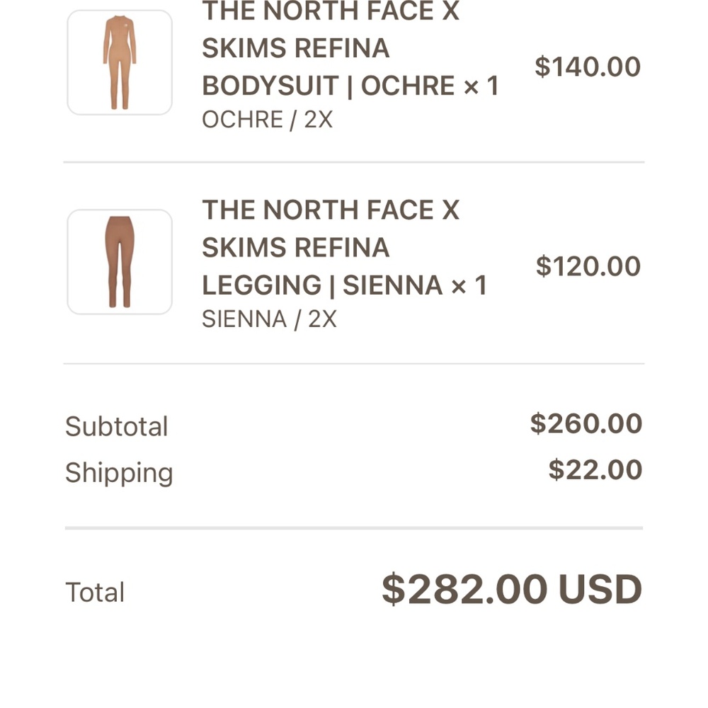 Skims Northface leggings